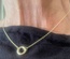 Gold Necklace, Circular Pendant with 4 crystals